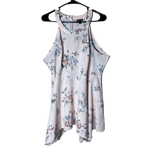 Torrid‎ Babydoll Challis Goddess Neck Sleeveless Blouse Size 1 - Picture 1 of 7
